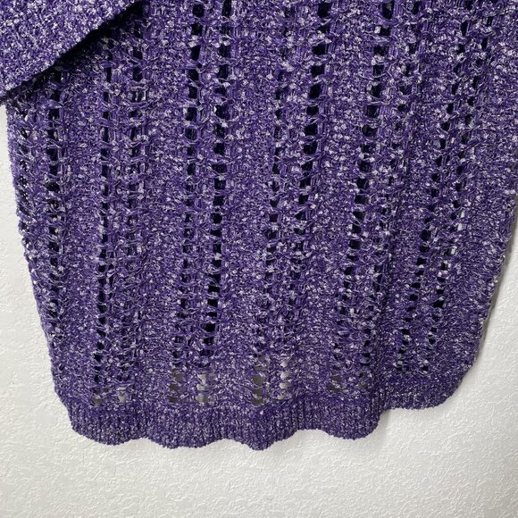 Torrid Purple Sweater Womens Plus Size Size 2 Purple Open Knit Topper - Picture 5 of 12